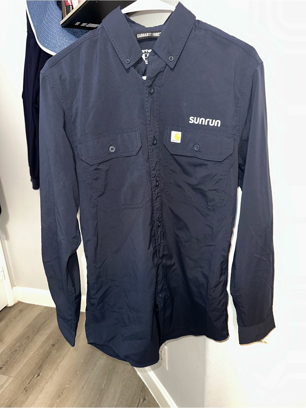 Carhartt Men’s Navy Long-Sleeve Button-Down Work Shirt